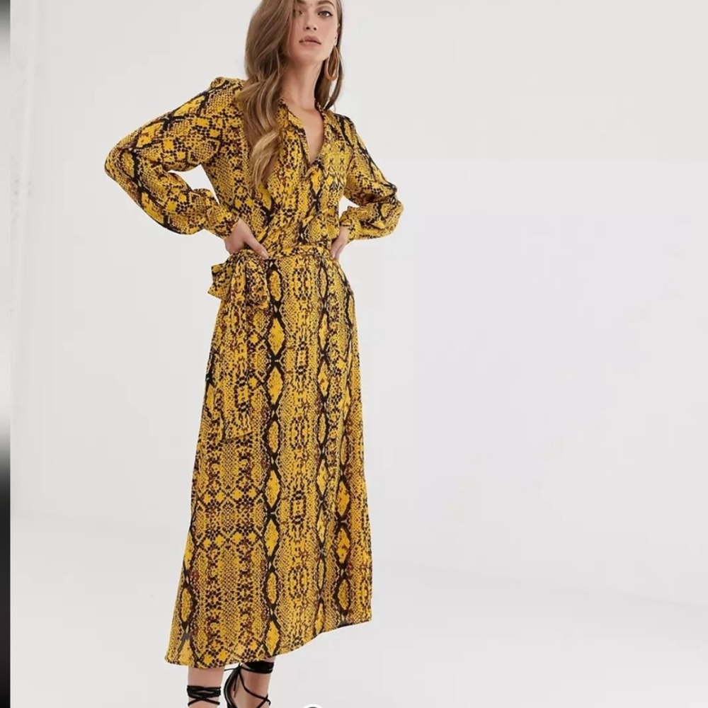 ASOS Yellow Snake Print Dress